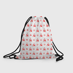 Рюкзак-мешок Серп и Молот СССР на белом фоне, цвет: 3D-принт