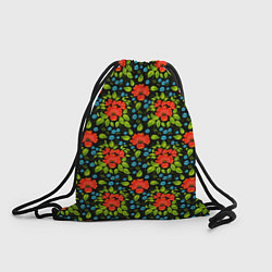 Рюкзак-мешок Цветы хохлома, цвет: 3D-принт