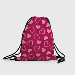 Рюкзак-мешок Паттерн сердечки, цвет: 3D-принт