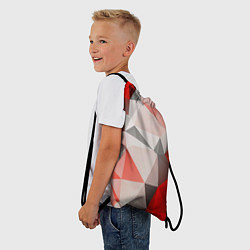 Рюкзак-мешок Красно-серая геометрия, цвет: 3D-принт — фото 2