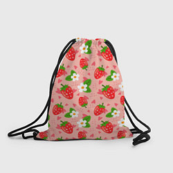 Рюкзак-мешок Клубника паттерн, цвет: 3D-принт