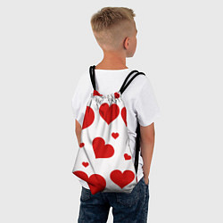 Рюкзак-мешок Красные сердечки Heart, цвет: 3D-принт — фото 2
