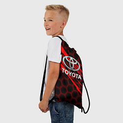 Рюкзак-мешок Toyota: Красные соты, цвет: 3D-принт — фото 2