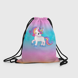 Рюкзак-мешок Единорог - мягкий градиент, цвет: 3D-принт