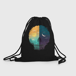 Рюкзак-мешок Смена дня и ночи Череп, цвет: 3D-принт