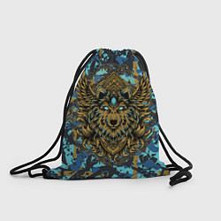 Рюкзак-мешок Голова волка с крыльями, цвет: 3D-принт