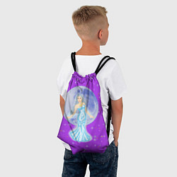 Рюкзак-мешок Дева, воплощение Луны, звёздное лиловое небо, цвет: 3D-принт — фото 2