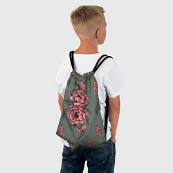 Рюкзак-мешок Нежные пионы на сером фоне, цвет: 3D-принт — фото 2