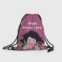 Рюкзак-мешок Happy Womens Day, цвет: 3D-принт