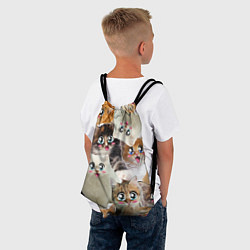 Рюкзак-мешок Много кошек с большими анимэ глазами, цвет: 3D-принт — фото 2