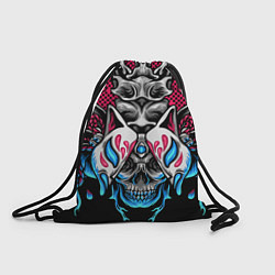 Рюкзак-мешок Череп -монстр в цветах, цвет: 3D-принт