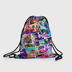 Рюкзак-мешок Комикс Бравл старс Все персонажи, цвет: 3D-принт