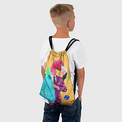 Рюкзак-мешок Деловой фламинго, цвет: 3D-принт — фото 2