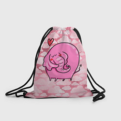 Рюкзак-мешок Розовый влюбленный слон, цвет: 3D-принт
