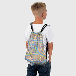 Рюкзак-мешок Разноцветный геометрический узор в стиле дудл, цвет: 3D-принт — фото 2