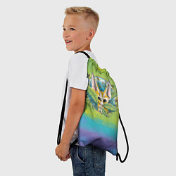 Рюкзак-мешок Лиса фенек среди цветов, цвет: 3D-принт — фото 2