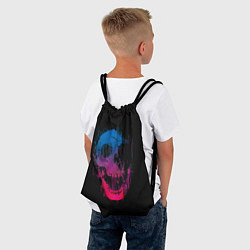 Рюкзак-мешок Череп Неоновый градиент, цвет: 3D-принт — фото 2