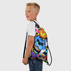 Рюкзак-мешок BRAWL Значки на скины бойцов Пины Бравл Старс, цвет: 3D-принт — фото 2