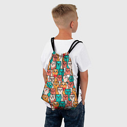 Рюкзак-мешок Милые Разноцветные Котики, цвет: 3D-принт — фото 2