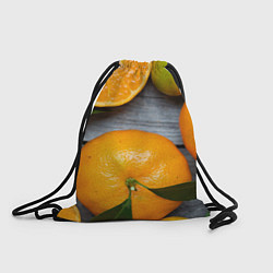 Рюкзак-мешок Мандаринки на деревянном столе, цвет: 3D-принт