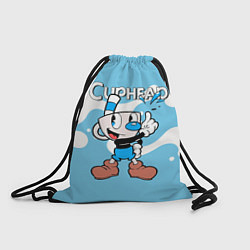 Рюкзак-мешок Cuphead синяя чашечка, цвет: 3D-принт