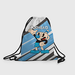 Рюкзак-мешок Cuphead синяя чашечка, цвет: 3D-принт