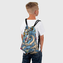 Рюкзак-мешок Синий дракон-монст, цвет: 3D-принт — фото 2
