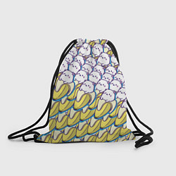 Рюкзак-мешок Котики и бананы Паттерн Лето, цвет: 3D-принт