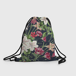 Рюкзак-мешок Цветы Розовые, цвет: 3D-принт