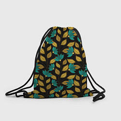 Рюкзак-мешок Золотые и зеленые листья, цвет: 3D-принт