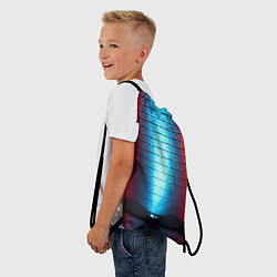 Рюкзак-мешок Кирпичная стена Неон, цвет: 3D-принт — фото 2