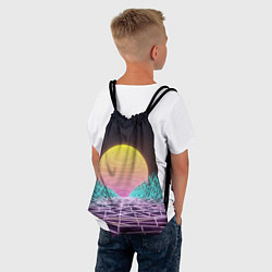 Рюкзак-мешок Vaporwave Закат солнца в горах Neon, цвет: 3D-принт — фото 2