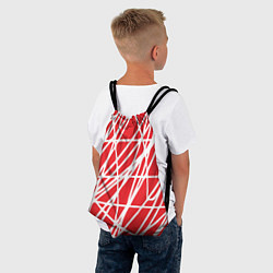 Рюкзак-мешок Белые линии на красном фоне Абстракция, цвет: 3D-принт — фото 2