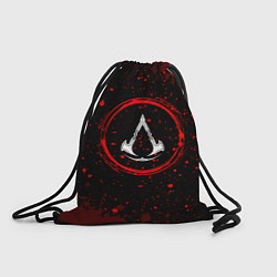 Рюкзак-мешок Символ Assassins Creed и краска вокруг на темном ф, цвет: 3D-принт