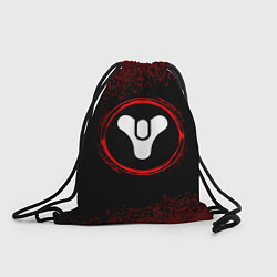 Рюкзак-мешок Символ Destiny и краска вокруг на темном фоне, цвет: 3D-принт
