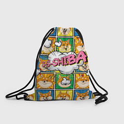 Рюкзак-мешок Pop art shiba inu, цвет: 3D-принт