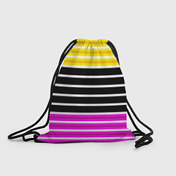 Мешок для обуви Желтые розовые и черные полосы на белом