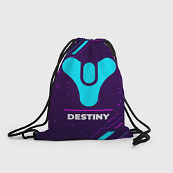 Рюкзак-мешок Символ Destiny в неоновых цветах на темном фоне, цвет: 3D-принт