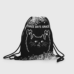 Рюкзак-мешок Группа Three Days Grace и Рок Кот, цвет: 3D-принт