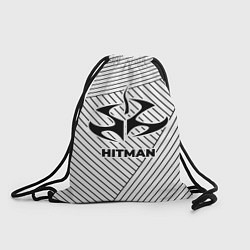 Рюкзак-мешок Символ Hitman на светлом фоне с полосами, цвет: 3D-принт
