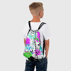 Рюкзак-мешок Неоновые разноцветные пятна и брызги красок, цвет: 3D-принт — фото 2