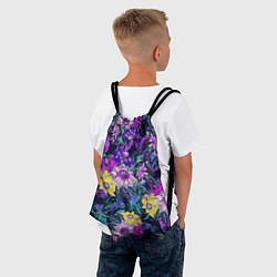 Рюкзак-мешок Цветы Жёлто-Фиолетовые, цвет: 3D-принт — фото 2