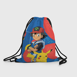 Рюкзак-мешок Эш Кетчум с другом Покемоном, цвет: 3D-принт