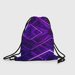Мешок для обуви Неоновые ромбы в абстракции - Фиолетовый