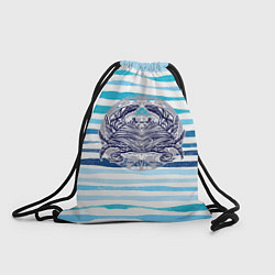 Рюкзак-мешок Синий крабик, цвет: 3D-принт