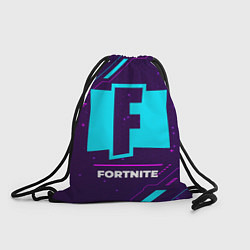 Рюкзак-мешок Символ Fortnite в неоновых цветах на темном фоне, цвет: 3D-принт