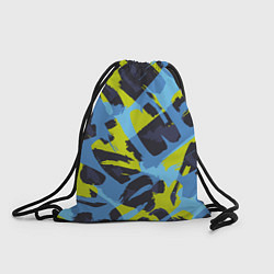 Рюкзак-мешок Сине-салатовая абстракция, цвет: 3D-принт