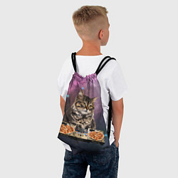Рюкзак-мешок Космический котёнок диджей Space DJ Cat, цвет: 3D-принт — фото 2