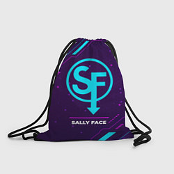 Рюкзак-мешок Символ Sally Face в неоновых цветах на темном фоне, цвет: 3D-принт