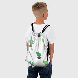 Рюкзак-мешок Кактусы в горшках, паттерн, цвет: 3D-принт — фото 2